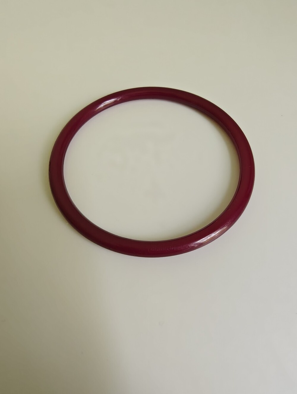 Vintage Smooth Classic Ruby Red Bangle Bracelet Jewelry Art Deco Style